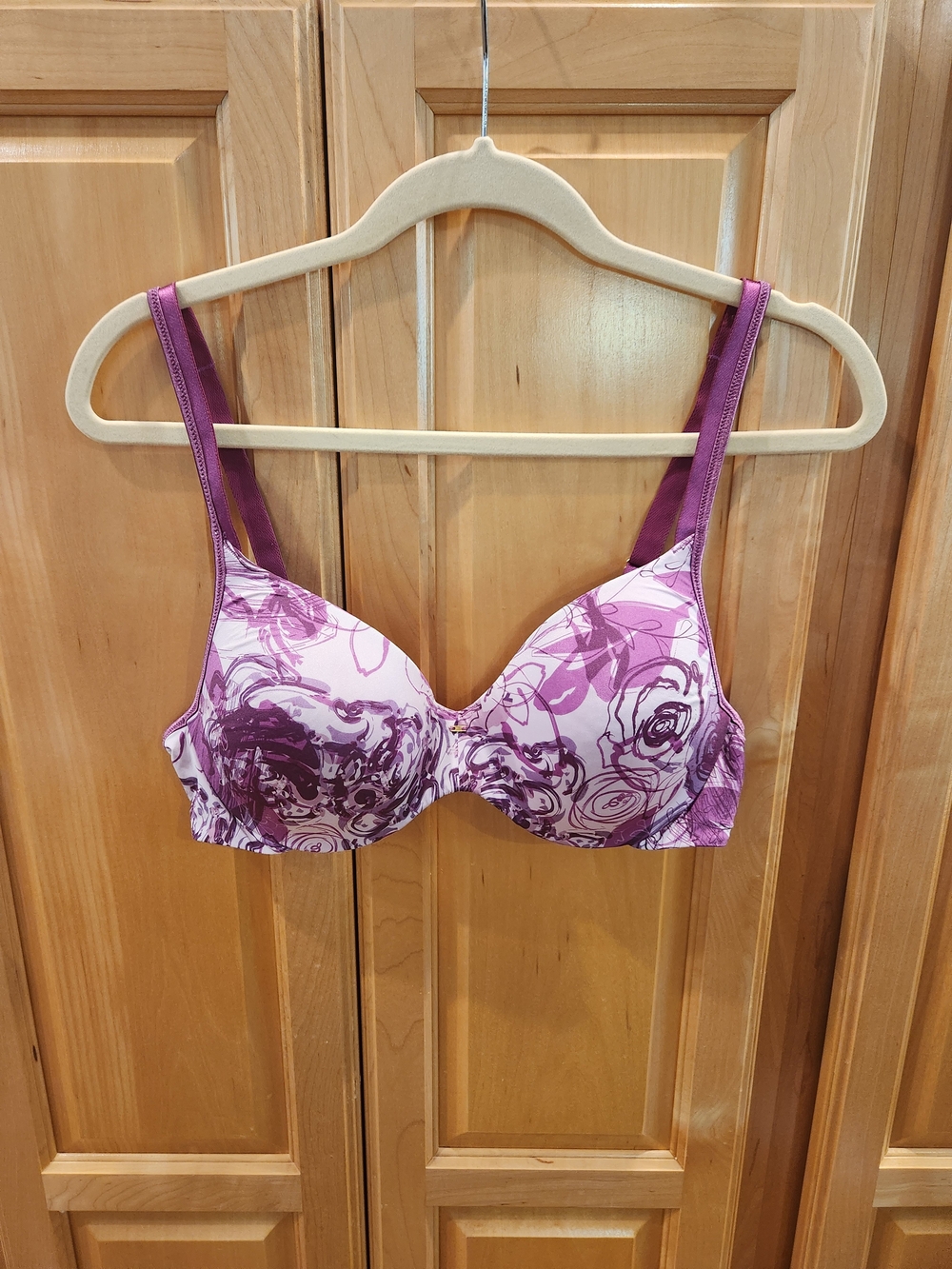Warner's Purple Floral Underwire T-Shirt Bra